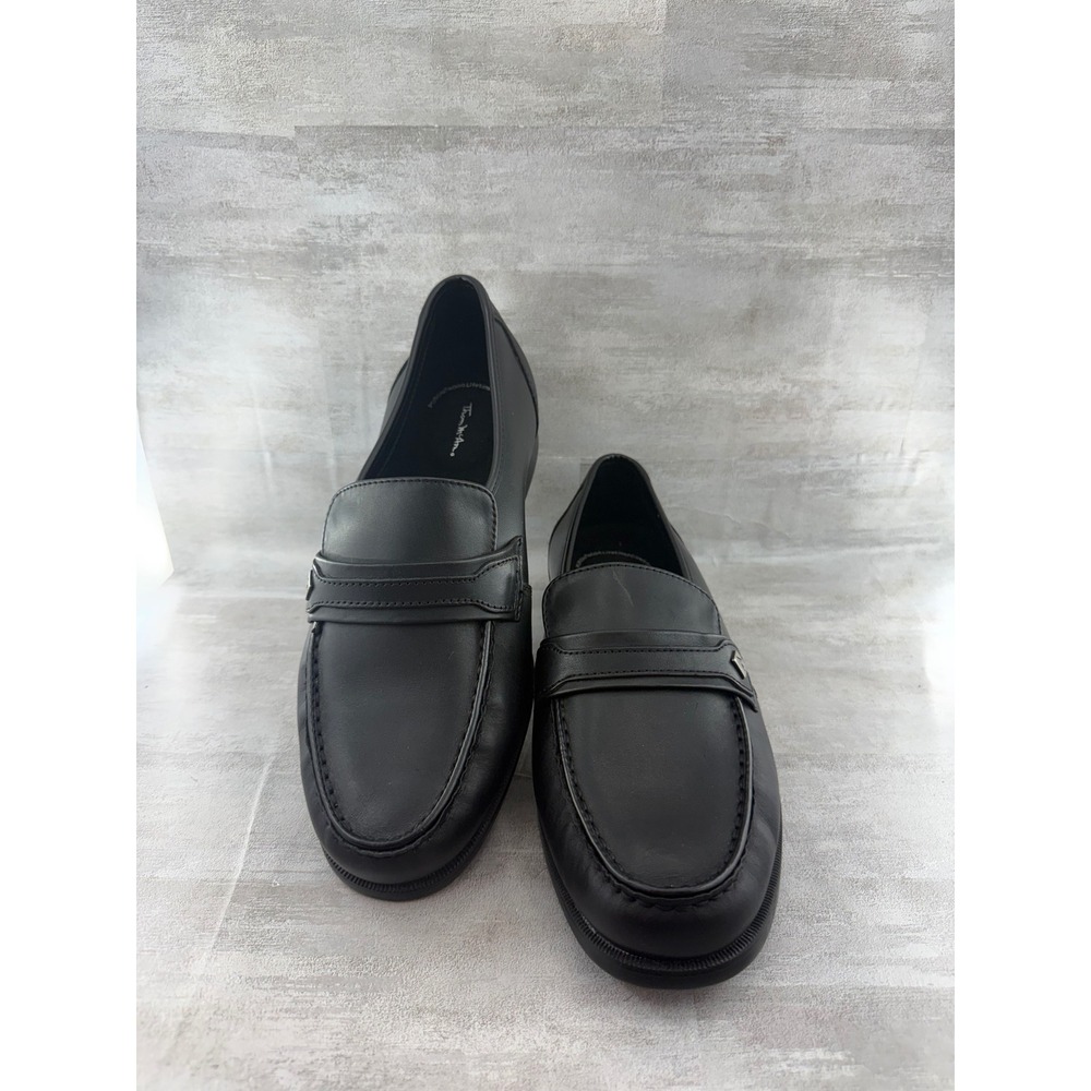 Thom McAn Men Karl Black Leather Penny Loafers Shoes Sz 11W KF/5289
